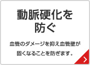 動脈硬化を防ぐ 血管のダメージを抑え血管壁が固くなることを防ぎます。